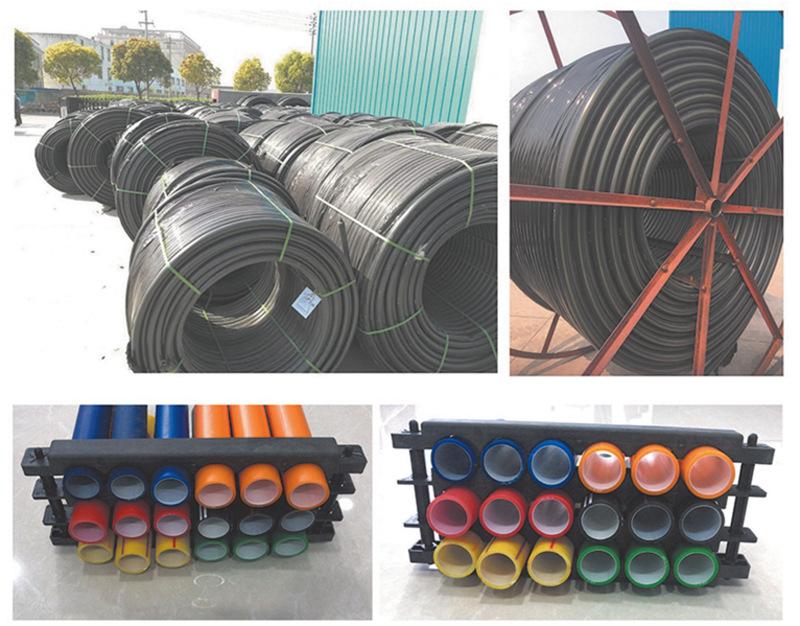 高密度聚乙烯(HDPE )硅芯管制作，系采用特種HDPE原料加硅料共擠復(fù)合而成，具備以下基本特性: 1.管道的強度，包括抗壓，抗張和抗沖擊能力，充分考慮到光(電)纜保護(hù)所需的安全系數(shù)，不再需要大管作外層保護(hù)。 2、硅管曲率半徑小，為其外徑的十倍。敷管時遇到彎曲處和上下管落差處可隨路而轉(zhuǎn)或隨坡而走，無須作任何特別處理，更不必設(shè)入井過渡。 3、其內(nèi)壁的硅芯層是固體的，永久的潤滑濟(jì)。 4、其內(nèi)壁的硅芯層被同步擠壓進(jìn)壁內(nèi)，均勻地分布于整個內(nèi)壁，硅芯層與高度密聚乙烯具有相同的物理和機械特性:不會剝落，脫離。 5、其內(nèi)壁硅芯層的摩擦特性保持不變，纜線在管道內(nèi)反復(fù)抽取。 6、其內(nèi)璧的硅芯層不與水溶，污物進(jìn)管后可用水沖洗管道，可免遭嚙齒動物破壞。7、抗老化，使用壽命長，埋入地下可達(dá)50年以上。 8、耐候性能好。 9、施工快捷，可大降低工程造價。